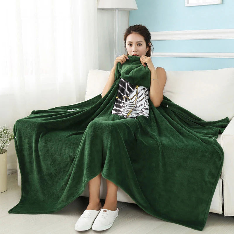 Attack on Titan Blanket Wearable Cloak Cape