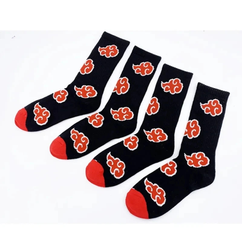 Naruto Akatsuki Red Cloud Socks